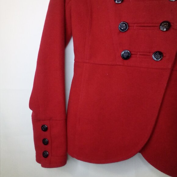 O'neill Coat women S Button Front Wool Blend Red - Picture 6 of 16